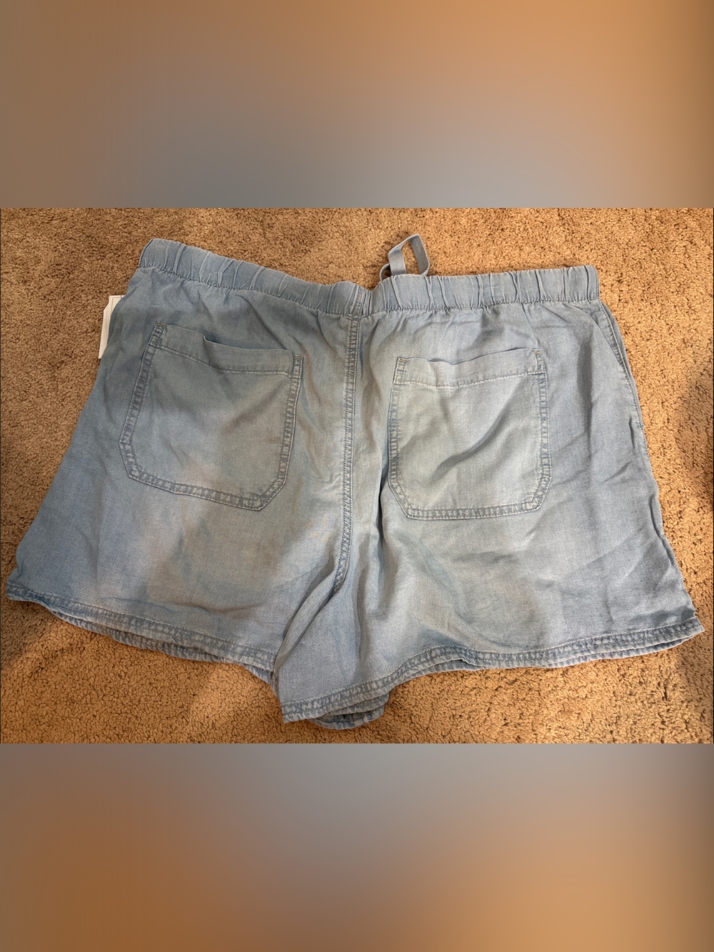 Time and Tru Light Blue Denim-Style Drawstring Women's Shorts - Picture 4 of 4